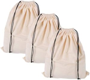 Sacs de rangement en coton Pochette de rangement respirante avec cordon de serrage anti-poussière Sac multifonctionnel