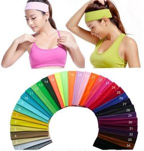 Katoenen stretch hoofdbanden yoga haarband softbal sport zweetband elastische sport hoofdband gym fitness workout dames mannen zweetband