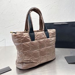 Traje de algodón bolso de mano bolsos de compras comprobar bolsos cruzados hombros bolso genuino Otoño Invierno nuevo 34cm de alta capacidad