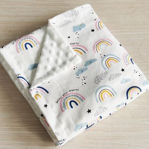 Coton super doux arc-en-ciel 3D dot Toddler Baby Blanket Swaddle 100x75cm 210309