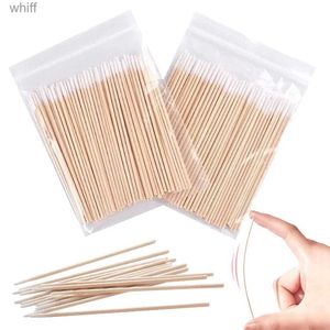 Cotton Swab 100/300/500 pièces coton-tige jetable Micro brosses ongles bois bâtons propres maquillage oreille propre Extension de cils colle outil d'élimination L231116