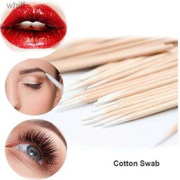 Cotton Swab 100 pièces ongles bois coton-tige bâtons propres bourgeons pointe en bois coton tête manucure détail correcteur vernis à ongles dissolvant Art ToolsL231116