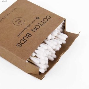 Cotton Swab 200 pièces/boîte Double tête coton-tige bâtons de bambou nez oreilles soins outils de nettoyage jetable fard à paupières lèvres maquillage Cotton BudsL231116