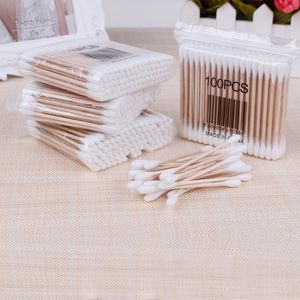 Wattenstaafjes 100pcs300pcs500pcs Tweekoppige Wattenstaafje Cosmetische Sanitaire Makeup Tools 230619