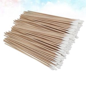 Wattenstaafjes 500 STKS Q-tips Wattenstaafje Enkel Katoen 15 CM Houten Handvat met Doos 231007