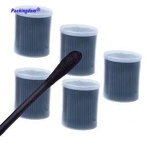 Cotons-tiges 5 paquets Bourgeons Écouvillons de carbone Conseils cosmétiques activés Dissolvant de cosmétiques noirs Bâtons d'oreille jetables Charbon de bois de bambou 120pcs / pack 230619