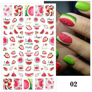 3D-nagelstickers Zomer Fruit Cherry Line Lemon Sliders voor nagels Zelfklevende ontwerpstickers Nail Art Decoratie Accessoires Nail ArtStickers Decals Automotive