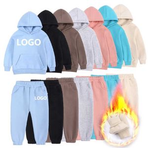 Katoenen trainingsbroek en hoodies trainingspakken winter babykleding set kleding aangepaste kinderen jogger zweetpakken