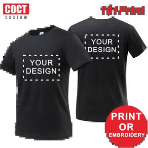 Coton T-shirt Men Texte personnalisé DIY VOTRE DESIGNE PO PRINT PRIMT PERSULITÉ T-SHIRT COCT 240428