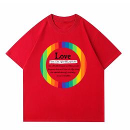 Katoenen T-shirts Vlag Regenboog Hart Tees Vrede en liefde Gedrukte korte mouw Gay Lesbische Pride Unisex T-shirt