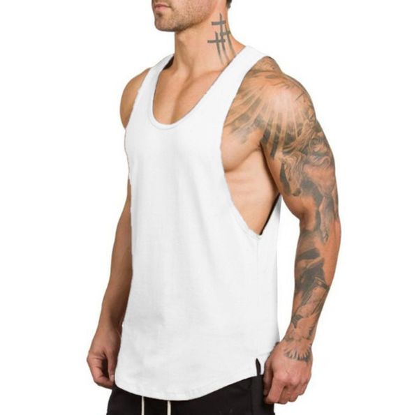 Coton Tank Top Veste for Men Singlets Bodybuilding Stringer Vest Men Fitness Shirt Muscle Guys sans manches T-shirts8022986