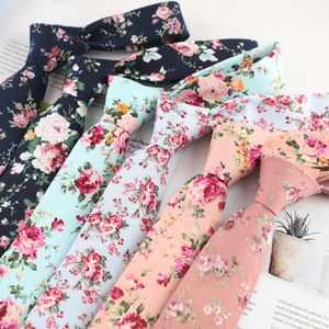 Coton Tie Mens Floral Imprimé 6 cm Coldure décontractée étroite Accessoires de fleurs femelles
