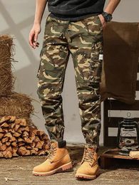 Katoen trendy camouflage kleur lading broek heren camo multi flap pocket broek losse casual buitentharen heren werkbroek 240408