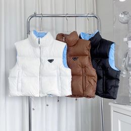 Chalecos de algodón chaquetas de plumón Mujer Diseñador Invierno cálido logotipo clásico abrigos de color blanco marrón y negro szfp07169 Moda casual ocio Chaleco de algodón al aire libre abrigo corto