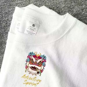 T-shirts à manches courtes en coton blanc pour hommes et femmes en été Ins China-chic Lovers Chemises à fond ample Ni9k