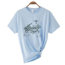 T-shirts de coton T-shirts Fashion simple fleur peinture tees décontractées à manches courtes douces