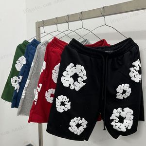 Katoenen krans shorts mannen designer heren 2024 puffs en dames modebroek vakantie strand 5-kleuren joggingbroeken