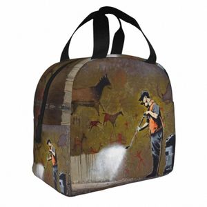 Trabajador del consejo por Banksy Bolsa de almuerzo aislada Ctainer Ctainer Cooler Bag Box Box Tote School Picnic Bento Pouch K5th#