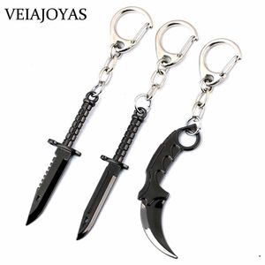 Counter Strike CSGO Sleutelhanger Karambit M9 Dagger Claw Mes Wapen Model Lichtmetalen sleutelhanger 6.5cm Chaveiro auto hanger Charm Sieraden J0306