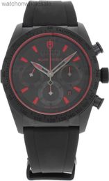 Counter Top Quality Tudory Original 1: 1 Designer Wristwatch Fastrider Black Shield Black Rubber Mens Watch 42000CR-BKSBKRS AVEC LOGO DE BRANDE REAL