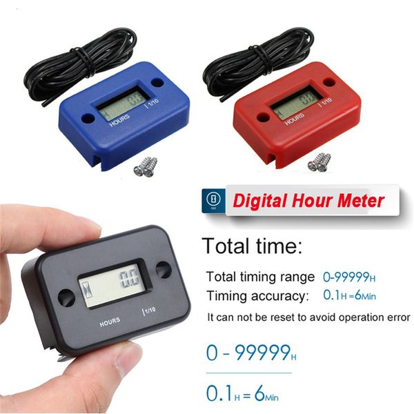 Contadores Medidor de horas digital Contador LCD para ATV Motocicleta Instrumentos Relojes Moto de nieve Gasolina Barco Generador Bicicleta Accesorios para automóviles 230804