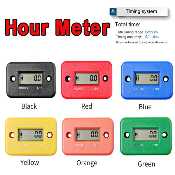 Compteurs LCD étanche numérique tachymètre compteur horaire pour ATV moto Instruments motoneige essence bateau générateur vélo 230804