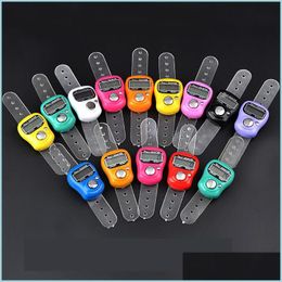 Tellers Mini Hand Hold Band Tally Counter LCD Digitale scherm Finger Ring Elektronica Hoofdtelling Boeddha Elektronische tellers Mticolor Dhhon