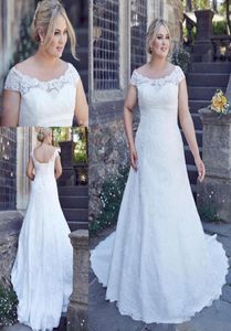 Vestidos de novia de encaje completo de campo