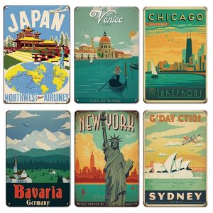 Country Landscape Tin Sign London Landscape Poster Plaque Man Cave Metal Sign Metal Plate Wall Decor Beach Bar House Home Decor Fer Peinture Affiche Taille 30X20CM w01