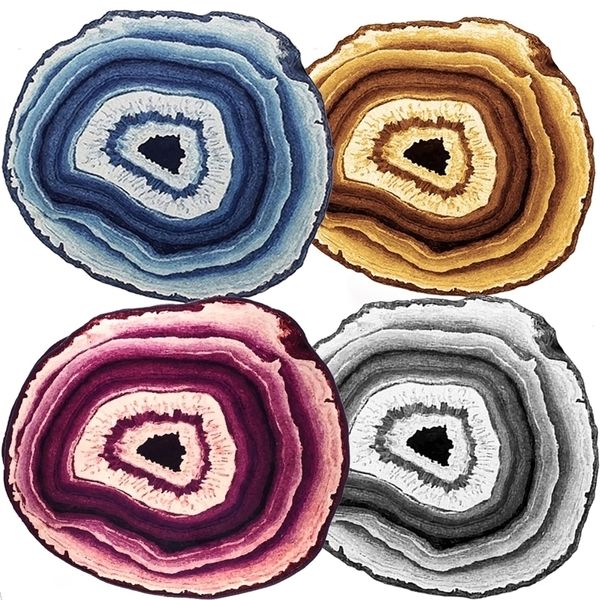 Country Style Multisize Tree Rings Tapis en bois et tapis Stripe Purple Blue Lake Living Room s Kids Play Area 3 Feet4 Feet Y200527