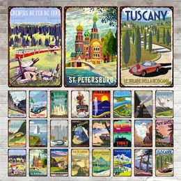 Country Tin Sign Landscape Vintage Metal Sign City Landschap Retroplaat Plaque Bord metalen wanddecorwandposter voor keukendecor Man Cave Decor Maat 30x20cm W01