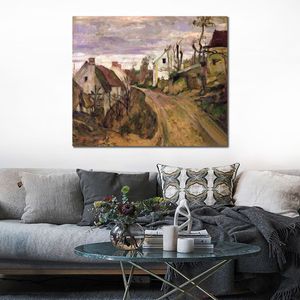 Campagne paysage toile Art Village route Paul Cézanne peinture à la main impressionniste moderne décor à la maison