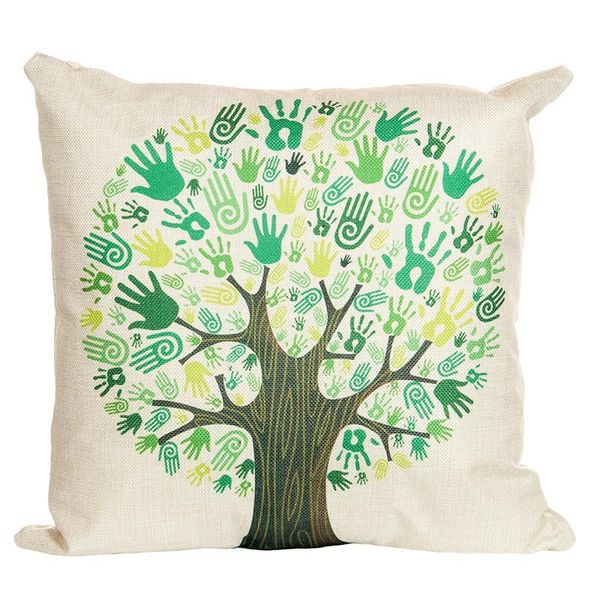 Campagne Style minimaliste dessin animé coussins oreillers couvre arbre fleur taie d'oreiller décoratif lin coton housse de coussin cadeau