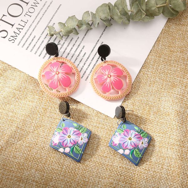 Countryside Style acrylique Petal mignon aiguilles sier, petite célébrité Internet féminine à gland, boucles d'oreilles douces, accessoires Jenny