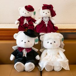 Kuip Angel Bear Plush Toy Little Bear Doll Wedding Dress Bear Doll gooien bruiloft bedpop