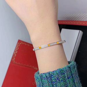 Bracelet de couple pour femmes, tennis en acier inoxydable, double rangée de diamants, bijoux d'amour, à la mode, cadeau de saint-valentin pour petite amie, vente en gros