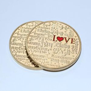 Paar Collection Art Gifts Souvenir Lucky Gold Coin Remorative Love Words Romance.cx