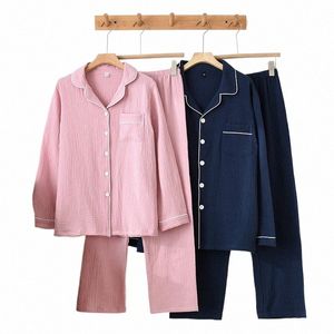 Couple Cott Yarn Pajama sets pour hommes Pyjama Loungewear Nightwear LG Sleep Sleep Sleepwewear Lover Pijamas 93BI #