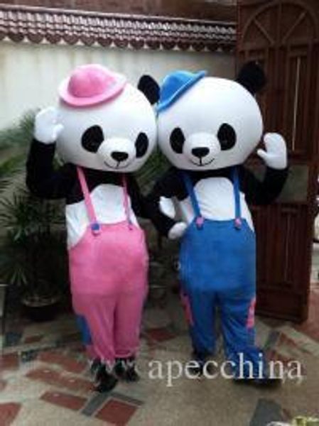 couple poupée ours expédition rapide Costume de mascotte Kung Fu Panda Costume de personnage de dessin animé Taille adulte Vente en gros et au détail