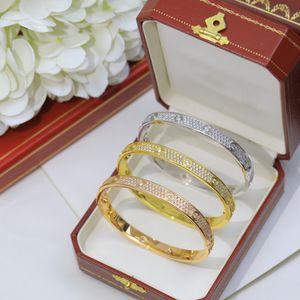 Couple Plein Diamant Bracelet Amoureux Bracelet Aurous Or Snap Version Or Rose-Or Blanc-Or Trois Couleurs Disponibles Taille 17