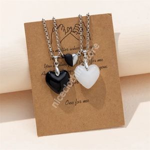 Paar love hangere ketting magnetisch één paar natuursteen kristal kwartskettingen sieraden accessoire cadeau