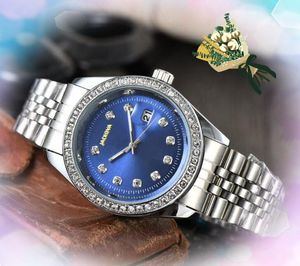 Couple Lover Femmes Hommes Montres Quartz Batterie Mouvement Horloge Trois Broches Président Populaire Plein Diamants Bague Chaîne Bracelet Montre De Luxe Cadeaux