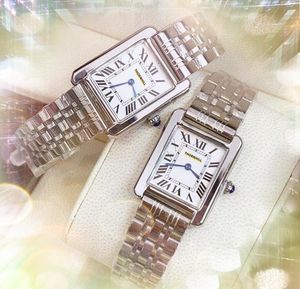 Couple AMVANTS FEMMES HOMMES MONTRE LARTZ Mouvement en argent Robe en or rose horloge Lady Square Tabater en acier inoxydable STRAPE CUIR ORIGINAL CLAPE analogique Contracte de bracelet