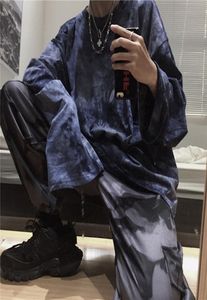 Couple surdimensionné Streetwear sweats à capuche 2020 automne nouvelles femmes hommes Harajuku Style coréen sweats cravate colorant Hoodie6931152