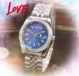 Couple quartz mode hommes femmes montre 45mm date automatique solide fine ceinture en acier inoxydable horloge cristal miroir bracelet amoureux élégants trois jours montre-bracelet cadeaux