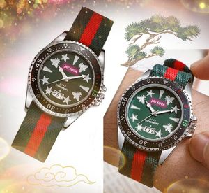 Couple quartz hommes femmes abeille étoile montres 45mm date automatique gros diamants bague cuir rouge bleu nylon ceinture montre atmosphère classique chaîne bracelet montre-bracelet vintage