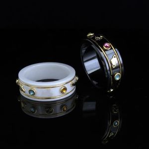 Paar ring mode eenvoudige letter ring best verkopende hoge kwaliteit keramische materiaal ring mode-sieraden aanbod