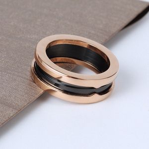 Anillo de pareja Anillos de cerámica blanco y negro para mujer Anillo de diseñador para hombre Marca de lujo Diseñador de joyería Dedo circular Atmósfera Simple