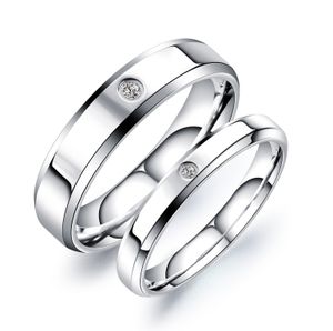 Couple Ring Solitaire Anneaux Femmes Men Amourre Band de création Rague de mariage ANNEL