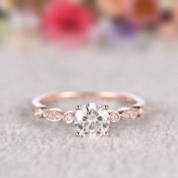Paar ringen 100% natuurlijke diamant 14k roségouden ringen voor dames trouwringen luxe fijne mode sieraden paar bruiloft joyeria fina cadeau 230518